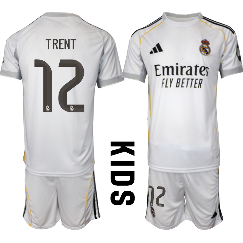 Youth 2025-2026 Club Real Madrid home white #12 Soccer Jersey  01